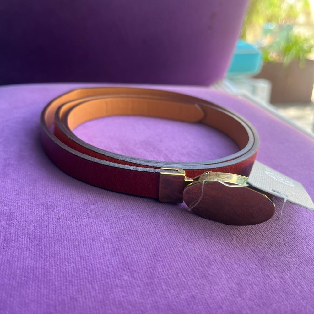 NWT Hoss Intropia 100% cow leather brown belt (M)